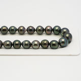 46pcs "High Luster" Dark Green 8-10mm - SB AAA/AA Quality Tahitian Pearl Necklace NL1639 HL3