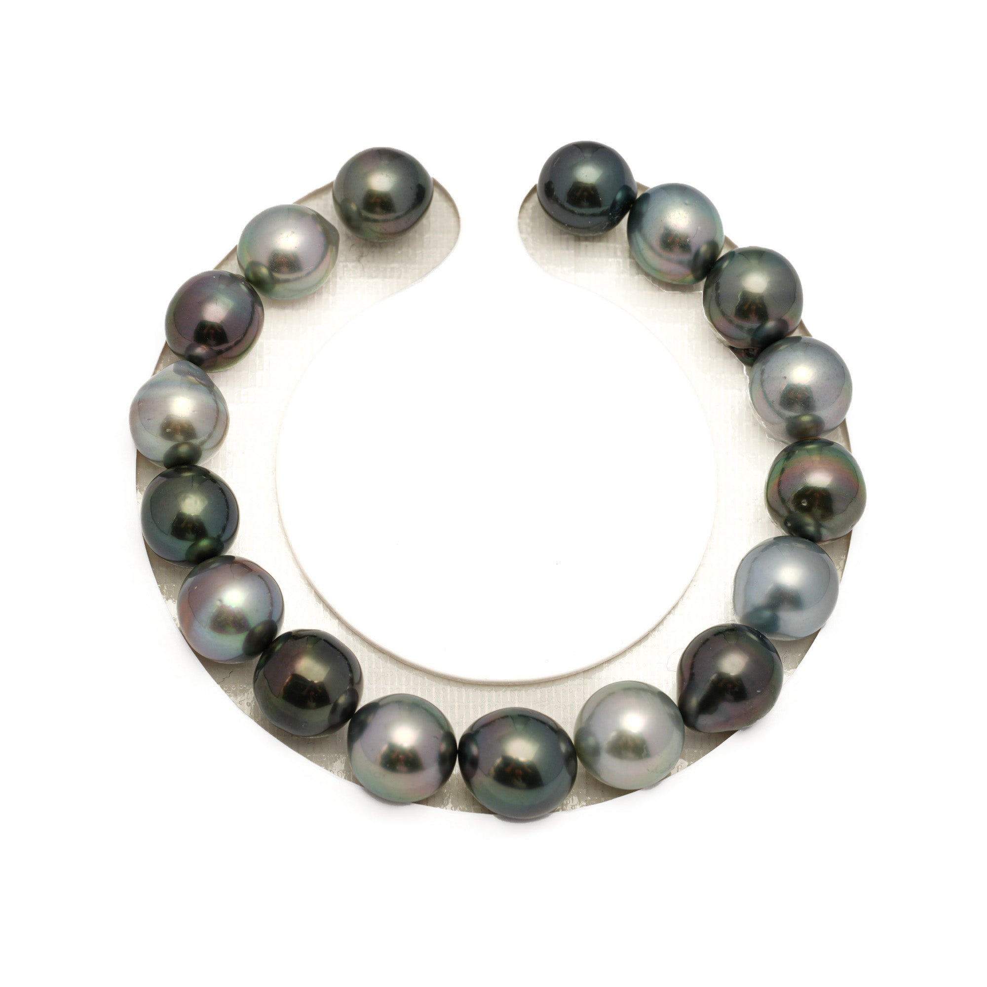 17pcs "High Luster" Light Green 9-10mm - SB AAA/AA Quality Tahitian Pearl Bracelet BR2331 THMIX4