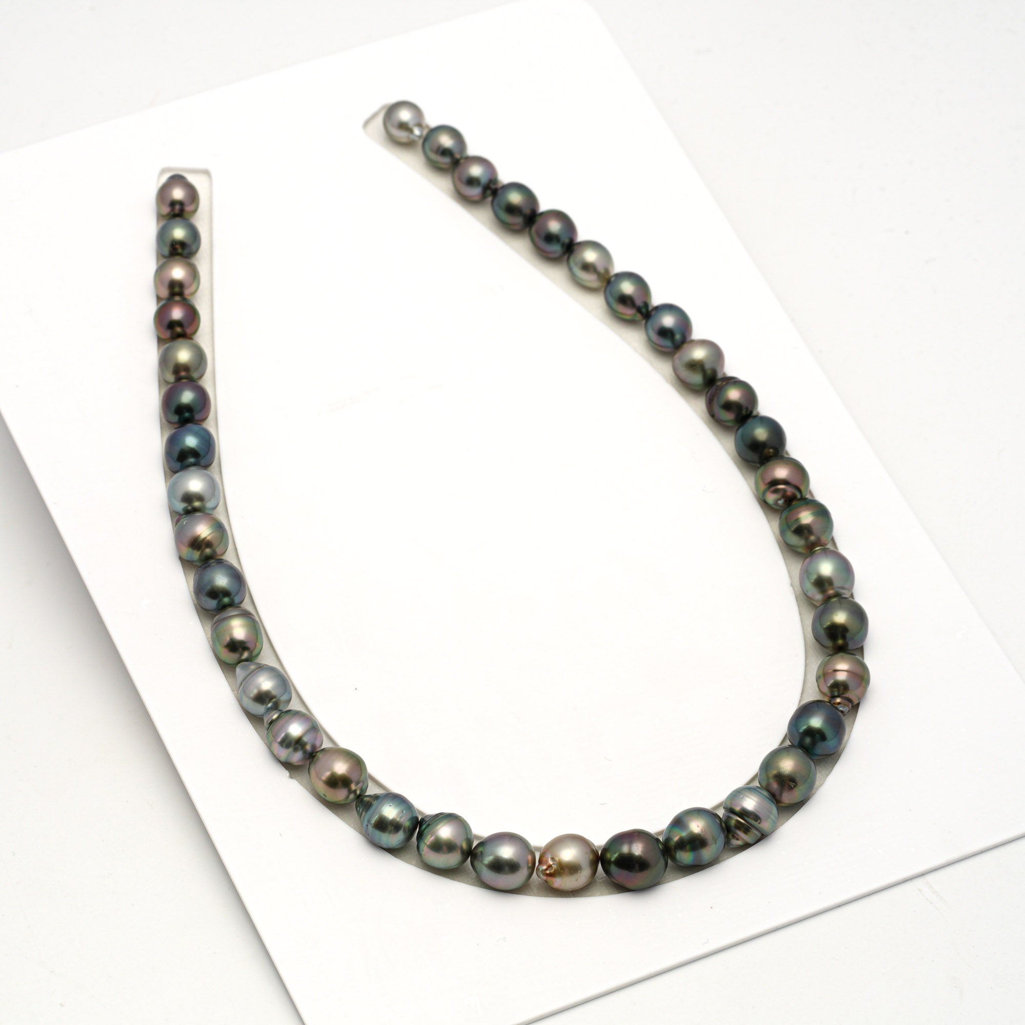 39pcs "High Luster" Multicolor 8-11mm - SB AAA/AA Quality Tahitian Pearl Necklace NL1691 HL4