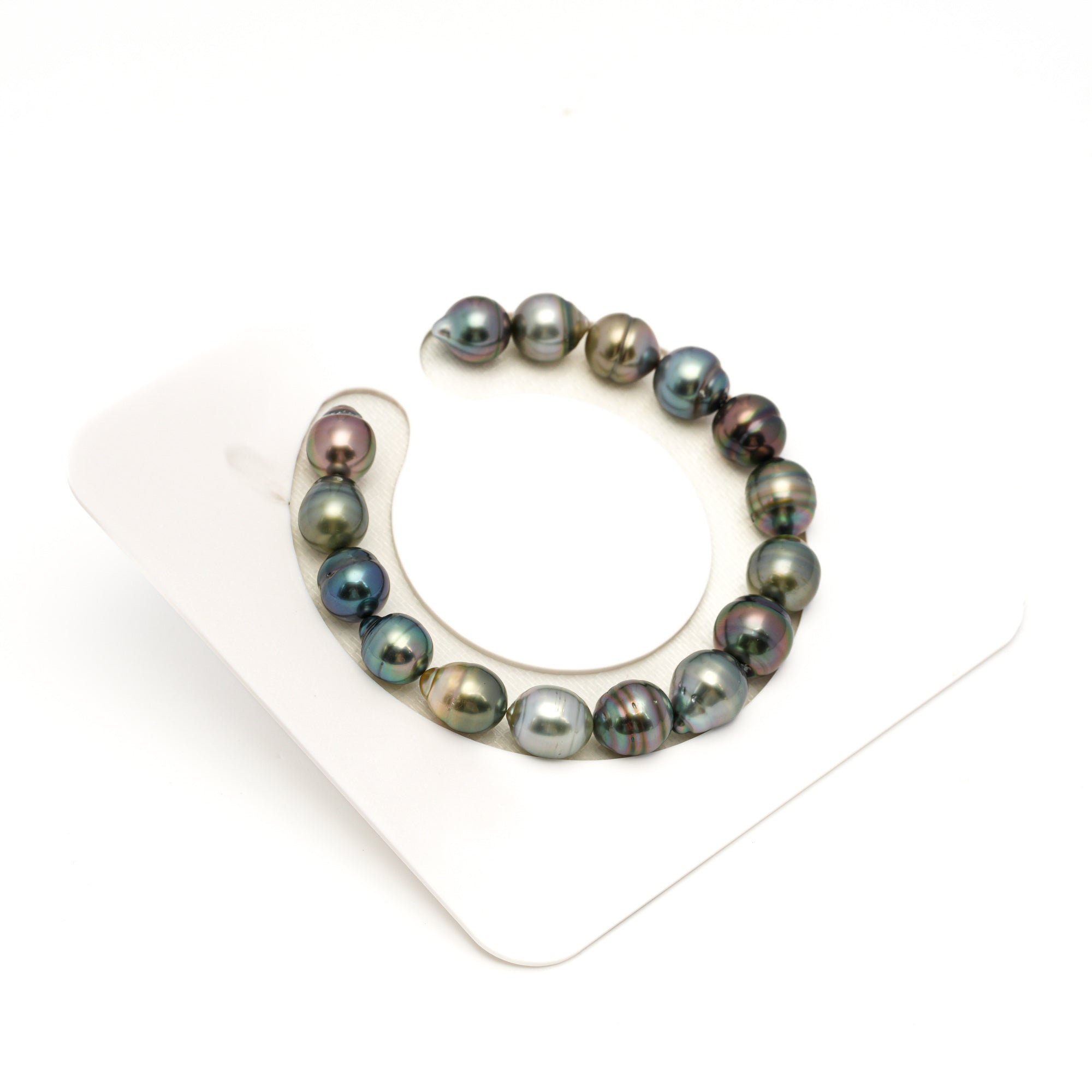 16pcs "High Luster" Multicolor 9-10mm - CL/SB AAA Quality Tahitian Pearl Bracelet BR2371 TH5