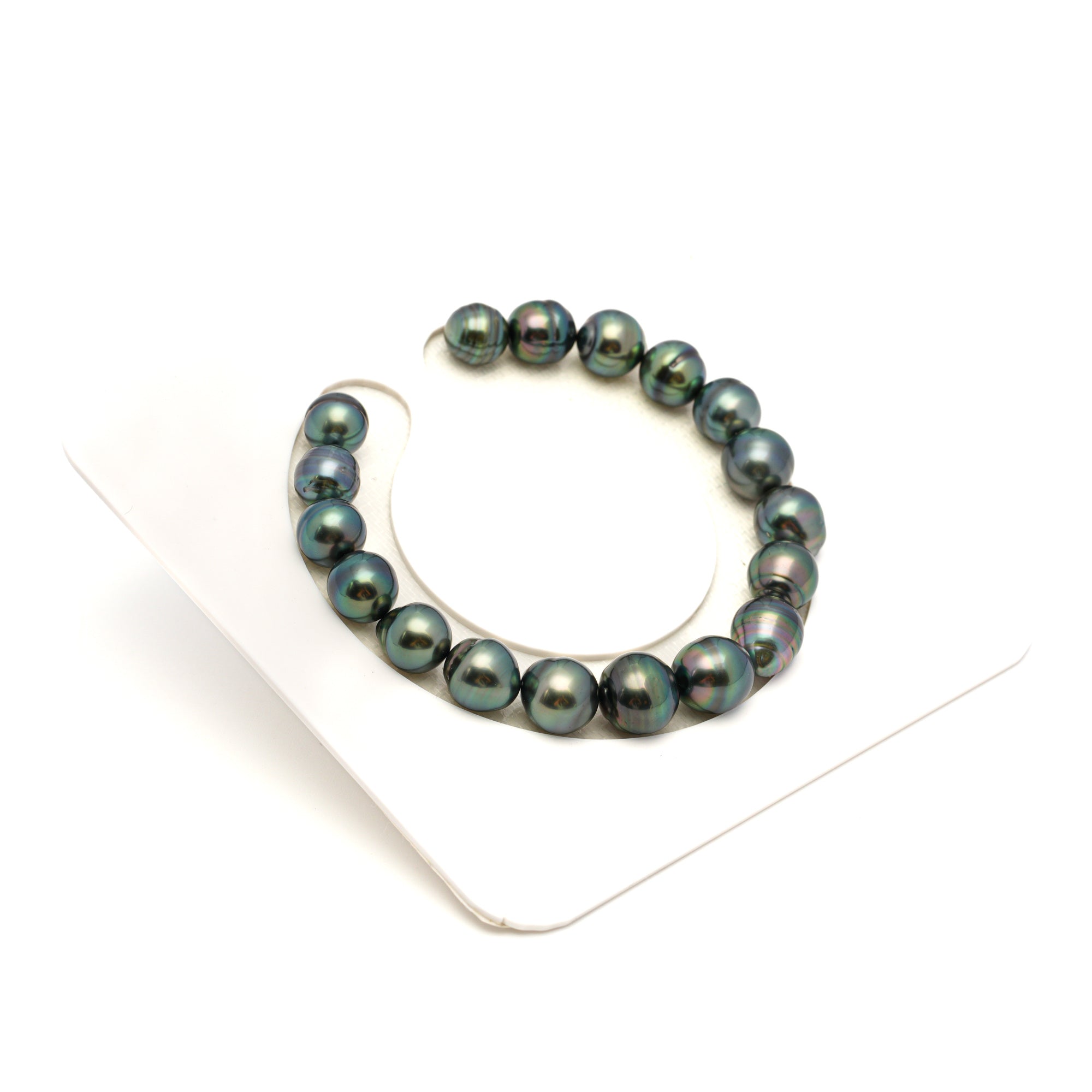 18pcs Green 8-10mm - CL/SB AAA/AA Quality Tahitian Pearl Bracelet BR2370 TH5