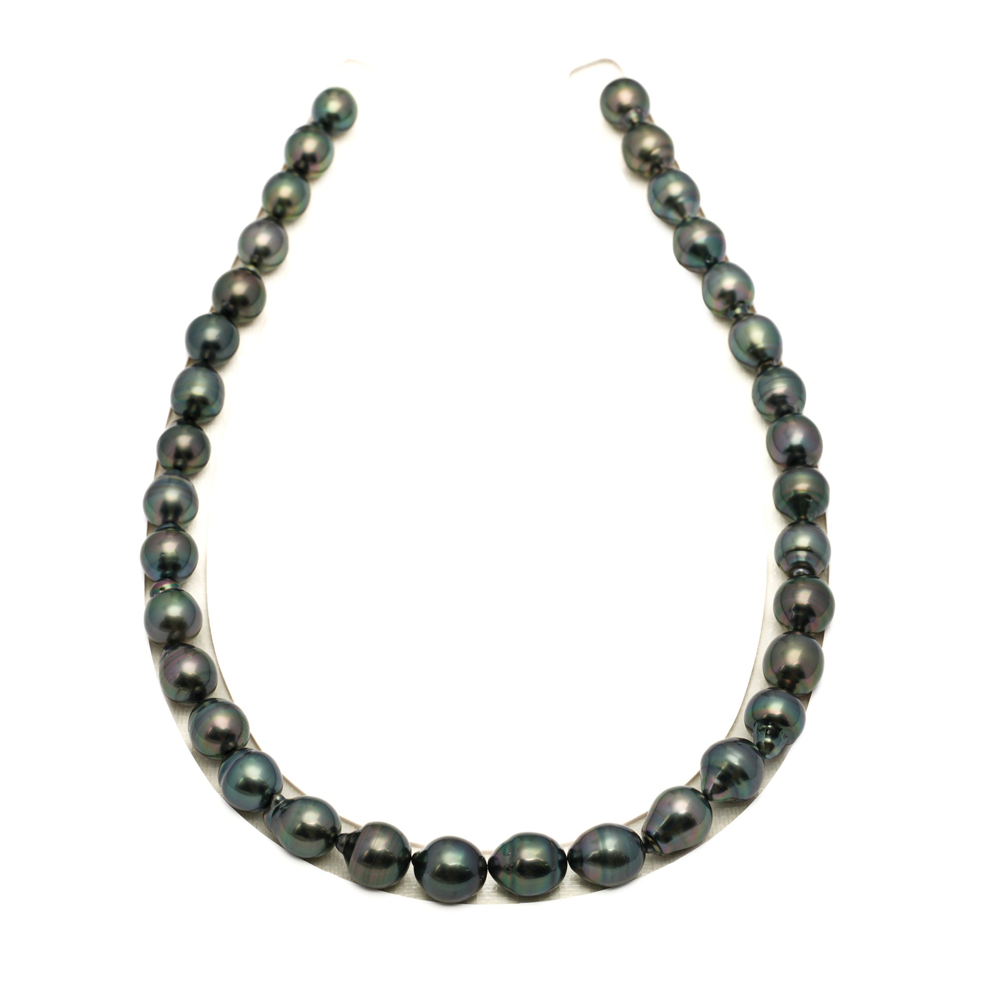 34pcs Green Mix 9-11mm - SB AAA Quality Tahitian Pearl Necklace NL1762 LP1