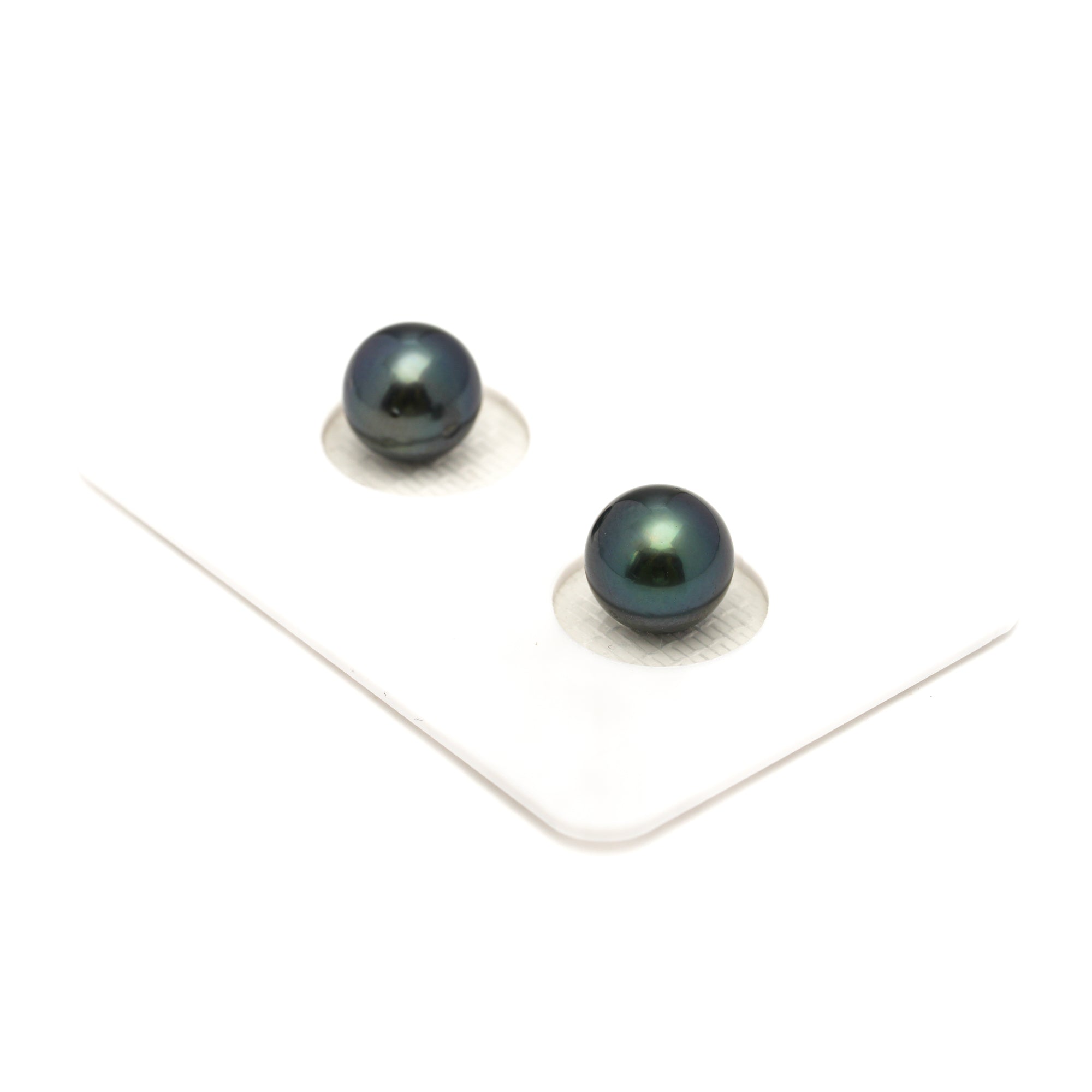 2pcs Dark Blue 8.2-8.3mm - SR AA Quality Tahitian Pearl Pair ER1887 LP1