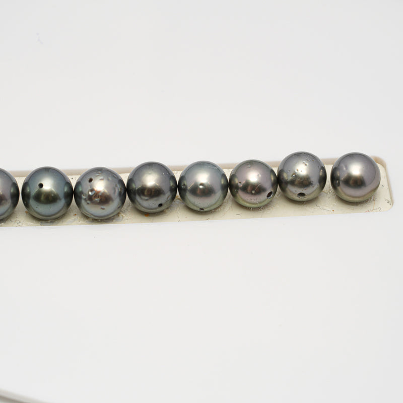 51pcs Green 8-10mm - SR/NR AA/A Quality Tahitian Pearl Drilled Necklace NL1577 CMP4