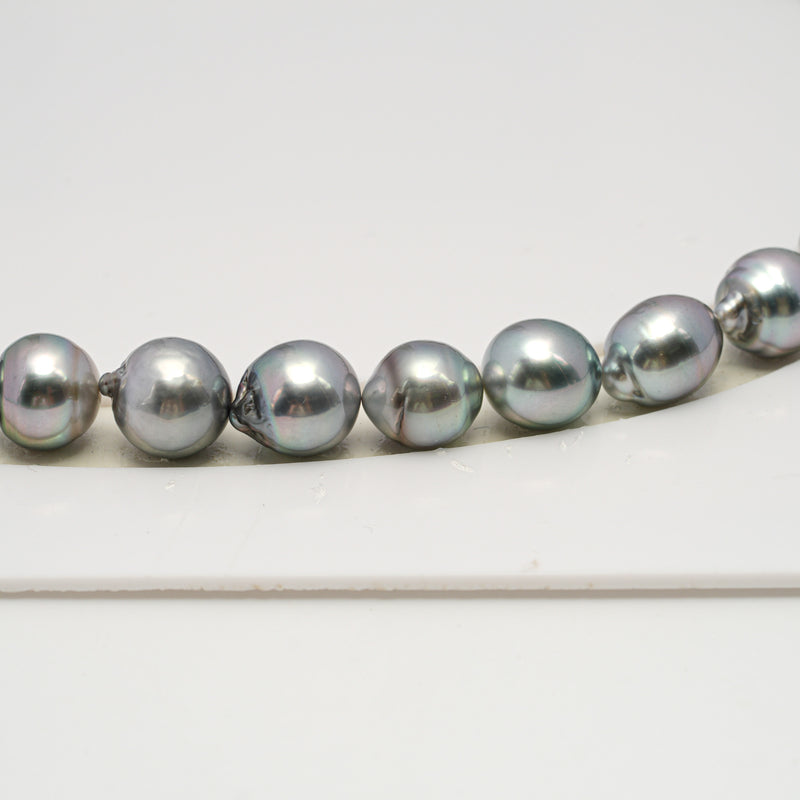 40pcs "High Luster" Silver Mix 8-10mm - CL/SB AAA/AA Quality Tahitian Pearl Necklace NL1596 HL2