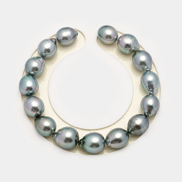 15pcs "High Luster" Light Blue 9-11mm - SB AAA/AA Quality Tahitian Pearl Bracelet BR2236 HL3