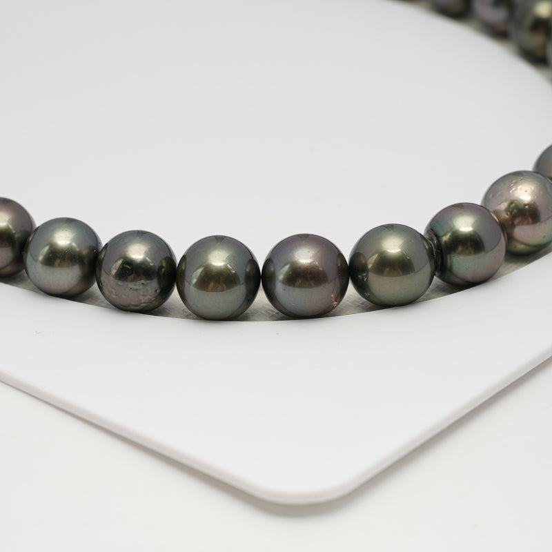 38pcs Green 11-12mm - SR/NR AA/A Quality Tahitian Pearl Necklace NL1623 THMIX3