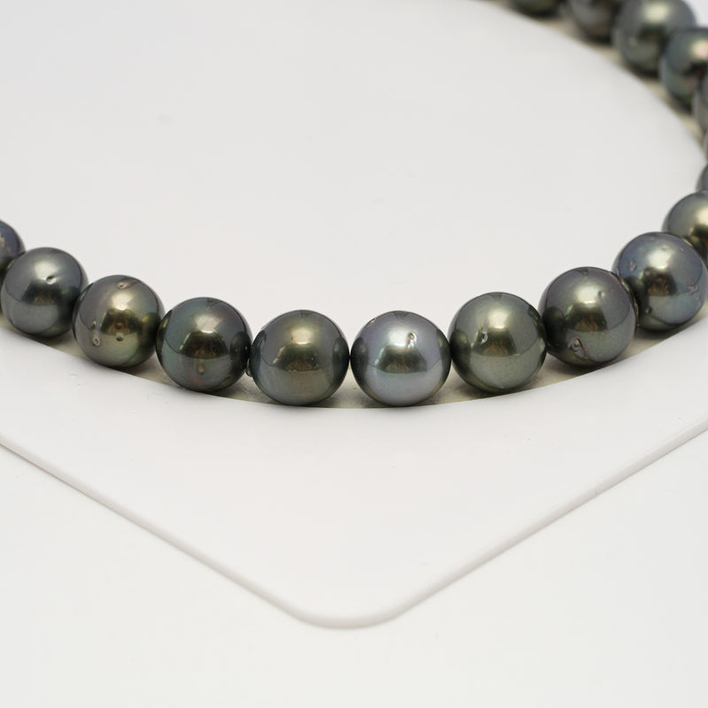 37pcs Dark 11-13mm - SR/NR AA/A Quality Tahitian Pearl Necklace NL1626 THMIX3