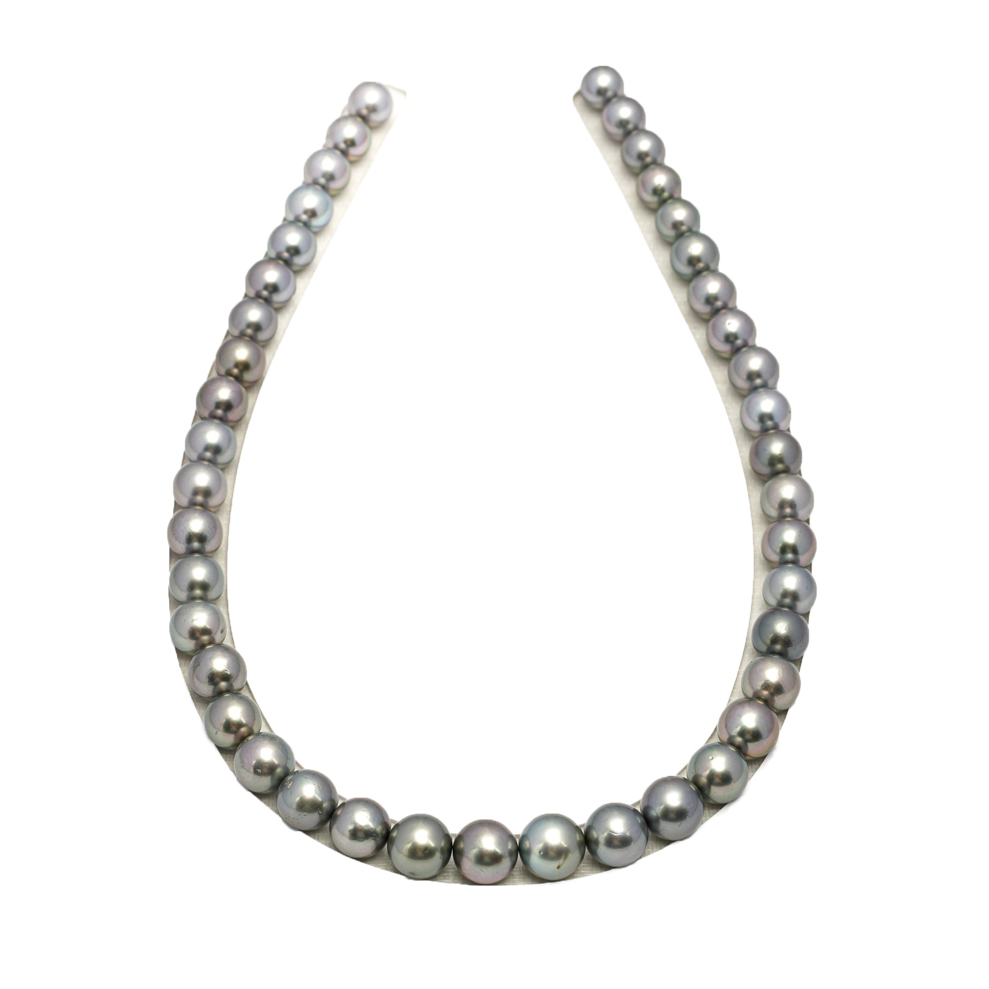 42pcs Silver Mix 9-12mm - RSR AAA/AA Quality Tahitian Pearl Necklace NL1698 OR7