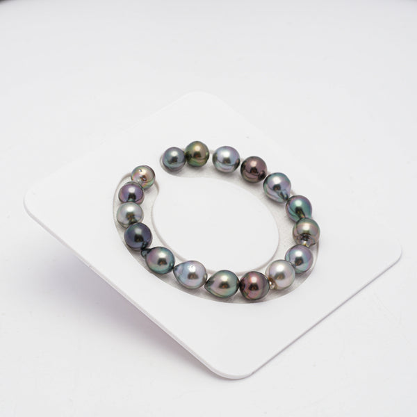 17pcs "High Luster" Multicolor 8-9mm - SB AAA/AA Quality Tahitian Pearl Bracelet BR2011 OR7