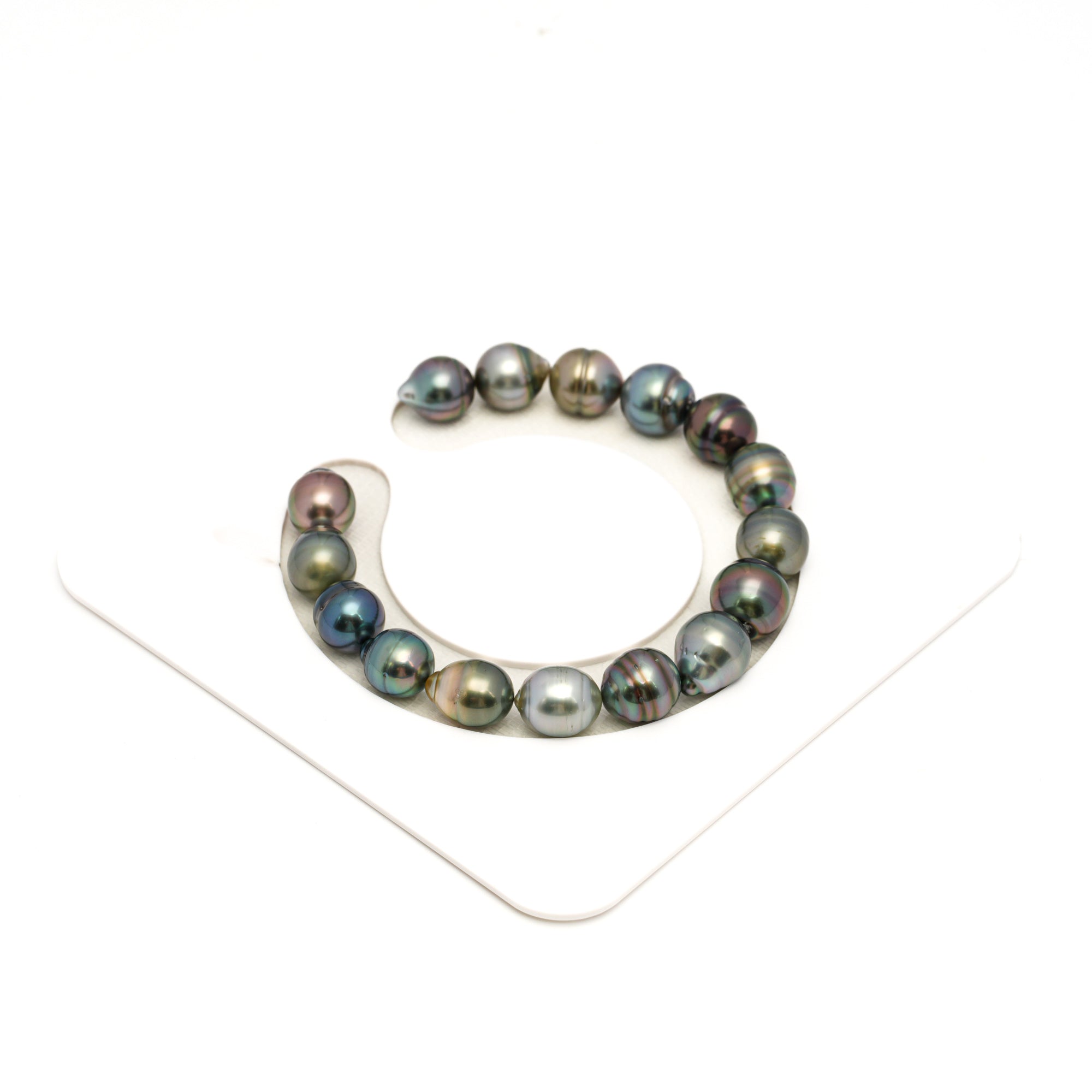 16pcs "High Luster" Multicolor 9-10mm - CL/SB AAA Quality Tahitian Pearl Bracelet BR2371 TH5
