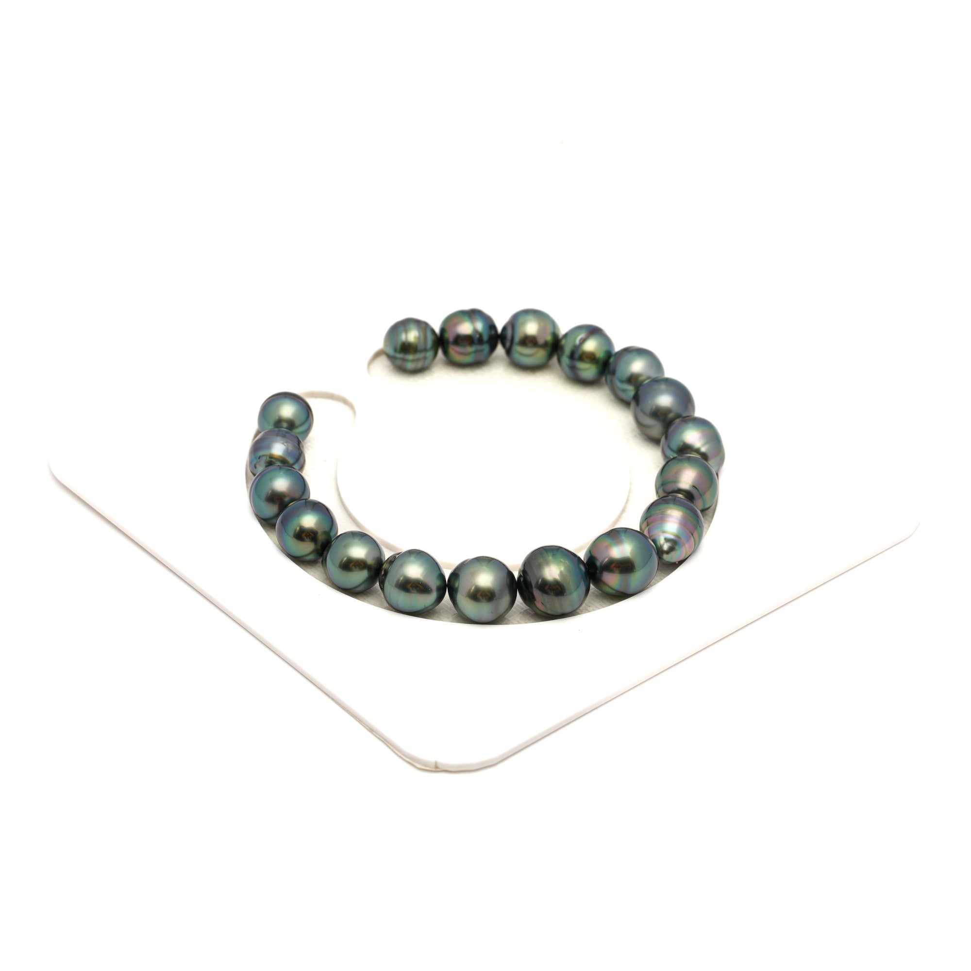 18pcs Green 8-10mm - CL/SB AAA/AA Quality Tahitian Pearl Bracelet BR2370 TH5