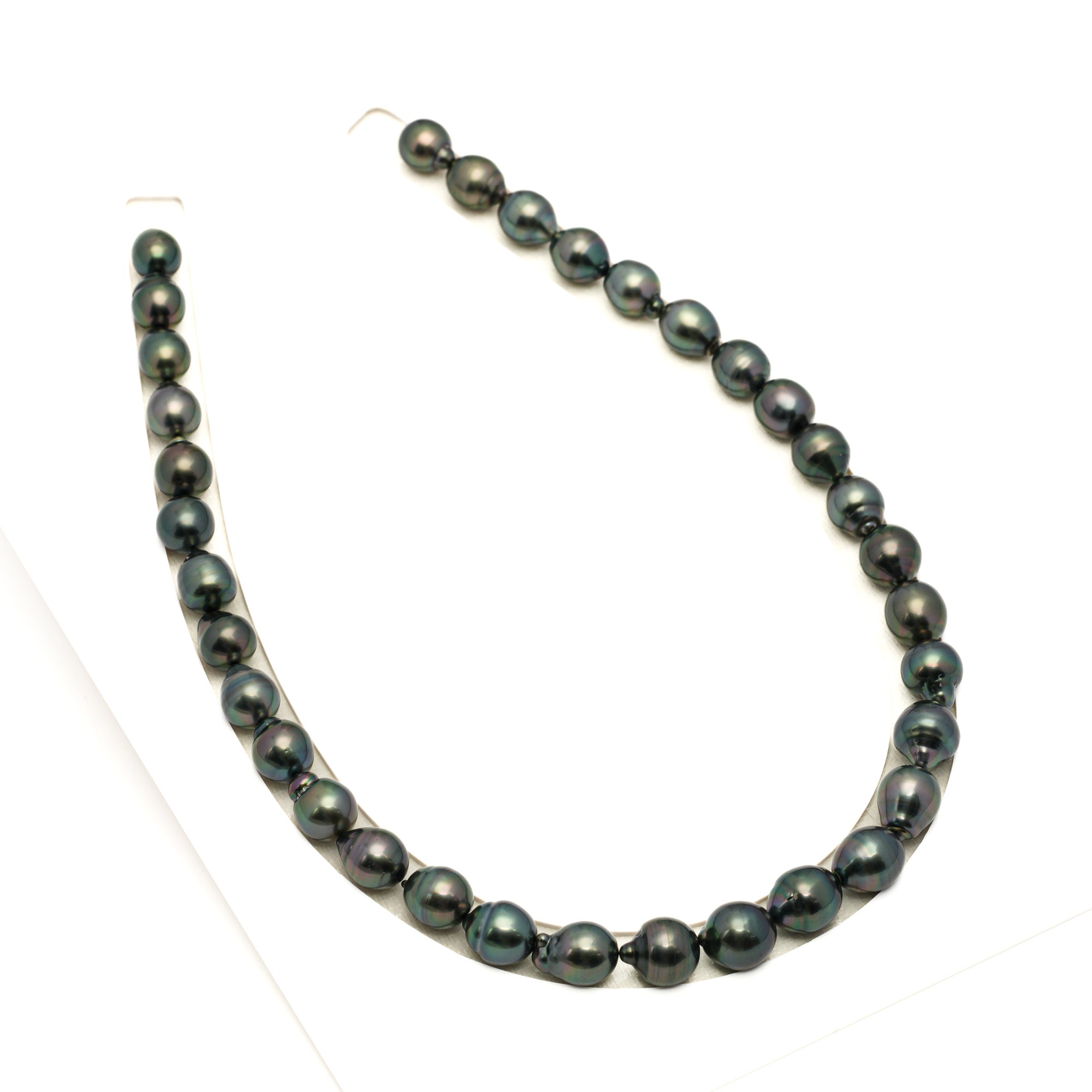 34pcs Green Mix 9-11mm - SB AAA Quality Tahitian Pearl Necklace NL1762 LP1