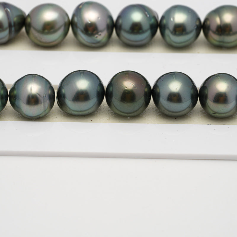 36pcs Light Green 11-12mm - SB AAA/AA Quality Tahitian Pearl Necklace NL1498 THMIX2