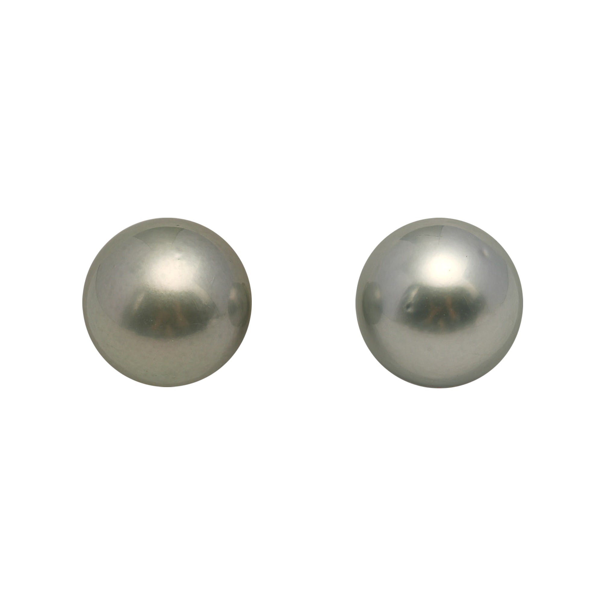 2pcs "High Luster" Silver 13-13.1mm - RSR AAA/AA Quality Tahitian Pearl Pair ER1916 CMP11