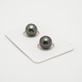 2pcs Green Cherry 9.2mm - SR AAA/AA Quality Tahitian Pearl Pair ER1528 OR6