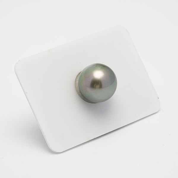 1pcs "High Luster" Green 13.7mm - RSR AAA/AA Quality Tahitian Pearl Single LP1940 A101