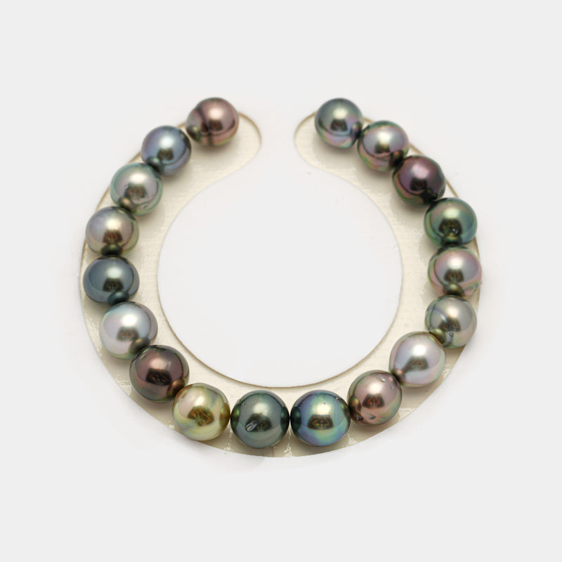 18pcs "High Luster" Multicolor 9-10mm - SB/NR AAA/AA Quality Tahitian Pearl Bracelet BR2186 HL3