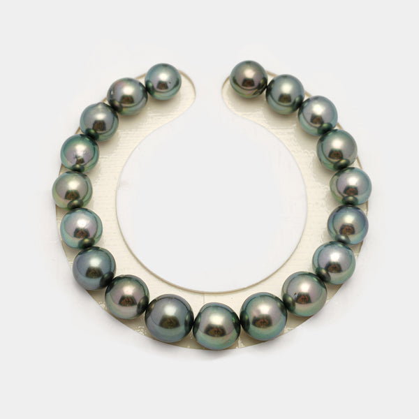 19pcs Blue Green 8-11mm - SR/NR AAA/AA Quality Tahitian Pearl Bracelet BR2225 OR10