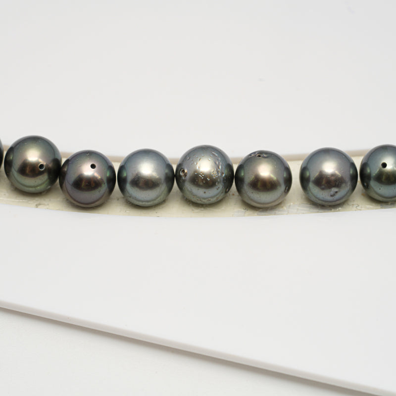 51pcs Green 8-10mm - SR/NR AA/A Quality Tahitian Pearl Drilled Necklace NL1577 CMP4