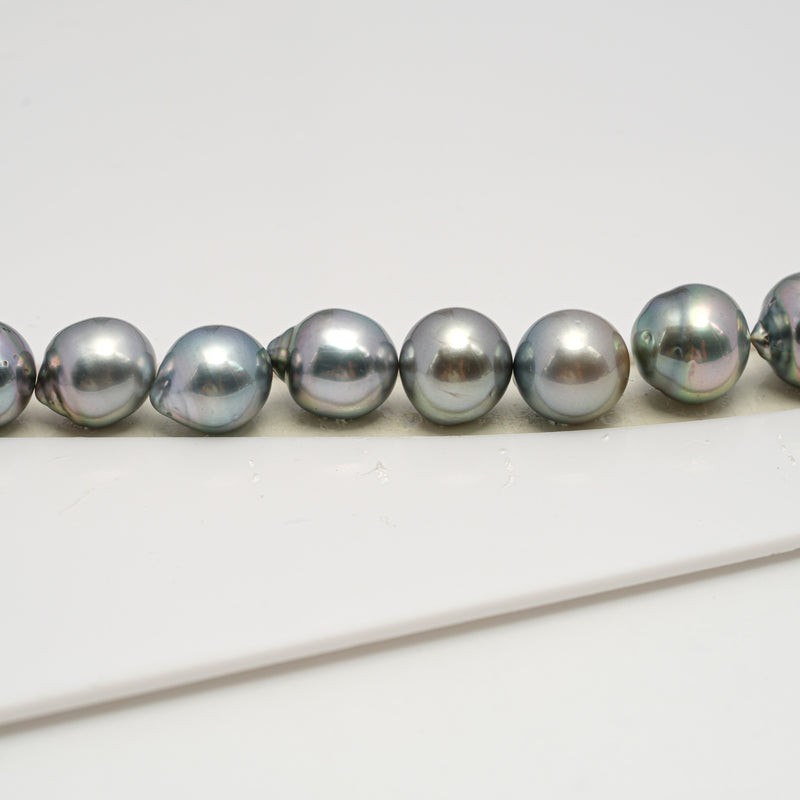 40pcs "High Luster" Silver Mix 8-10mm - CL/SB AAA/AA Quality Tahitian Pearl Necklace NL1596 HL2