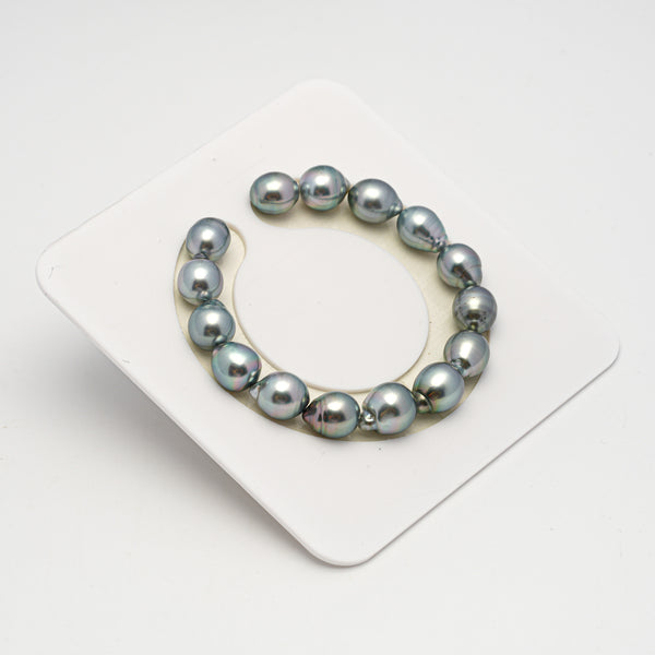 15pcs "High Luster" Light Blue 9-11mm - SB AAA/AA Quality Tahitian Pearl Bracelet BR2236 HL3