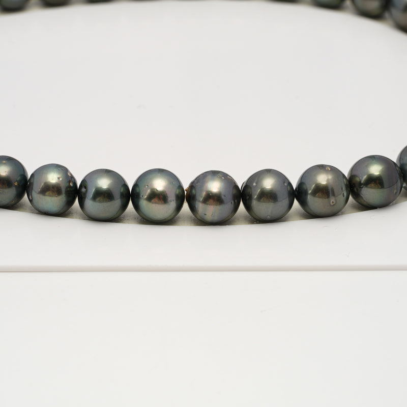 37pcs Dark 11-13mm - SR/NR AA/A Quality Tahitian Pearl Necklace NL1626 THMIX3