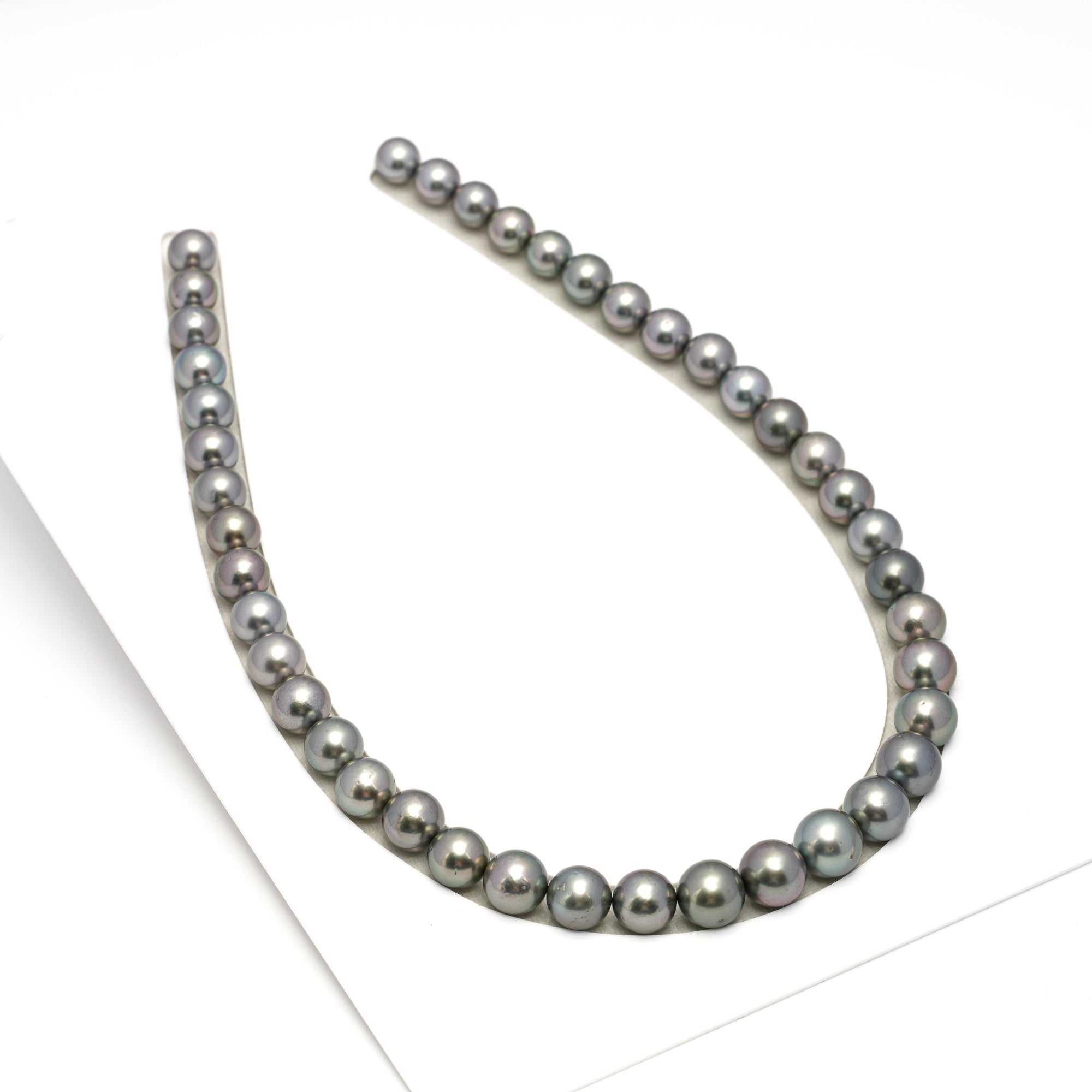 42pcs Silver Mix 9-12mm - RSR AAA/AA Quality Tahitian Pearl Necklace NL1698 OR7