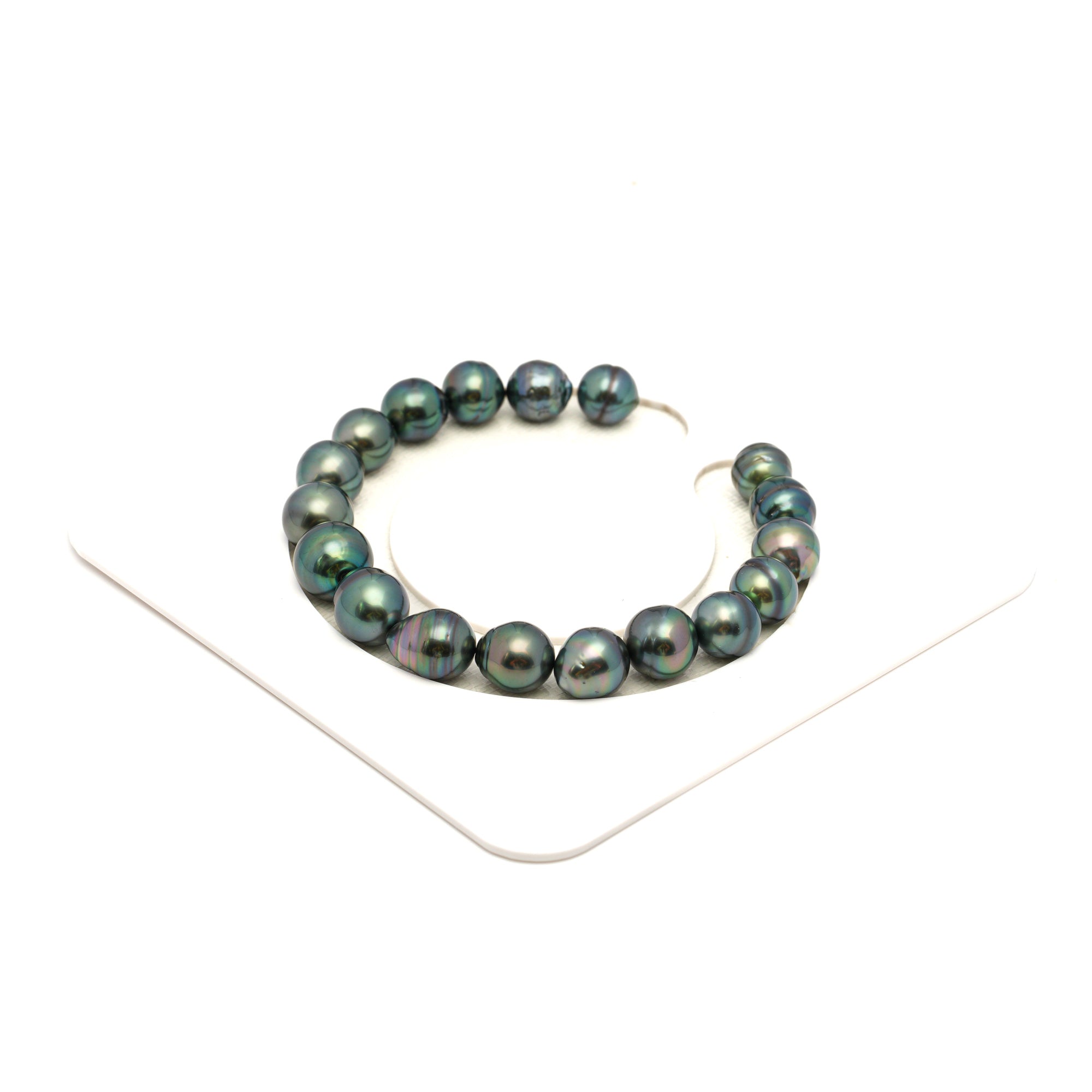 18pcs Green 8-10mm - CL/SB AAA/AA Quality Tahitian Pearl Bracelet BR2370 TH5