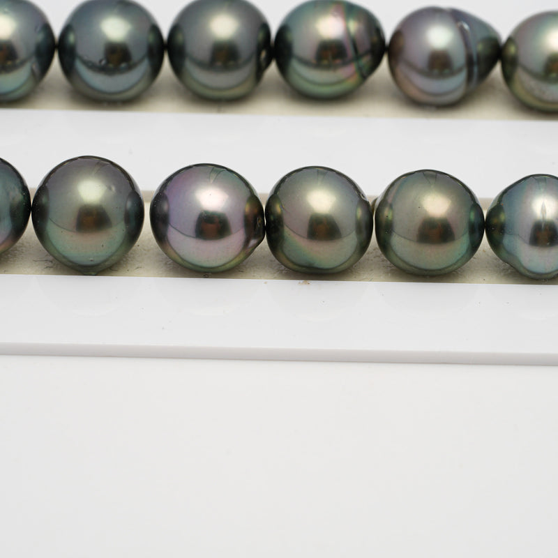 36pcs Light Green 11-12mm - SB AAA/AA Quality Tahitian Pearl Necklace NL1498 THMIX2