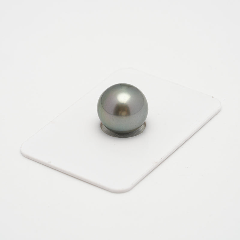 1pcs "High Luster" Green 13.7mm - RSR AAA/AA Quality Tahitian Pearl Single LP1940 A101