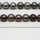 37pcs Blue Brown 11-13mm - NR AA/A Quality Tahitian Pearl Necklace NL1538 TH2