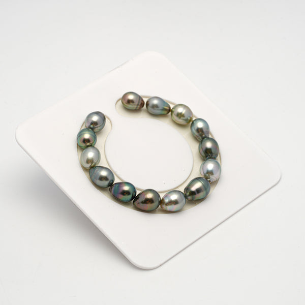 14pcs Multicolor 9-10mm - SB AAA/AA Quality Tahitian Pearl Bracelet BR2194 HL3