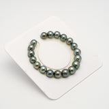 19pcs Blue Green 8-11mm - SR/NR AAA/AA Quality Tahitian Pearl Bracelet BR2225 OR10