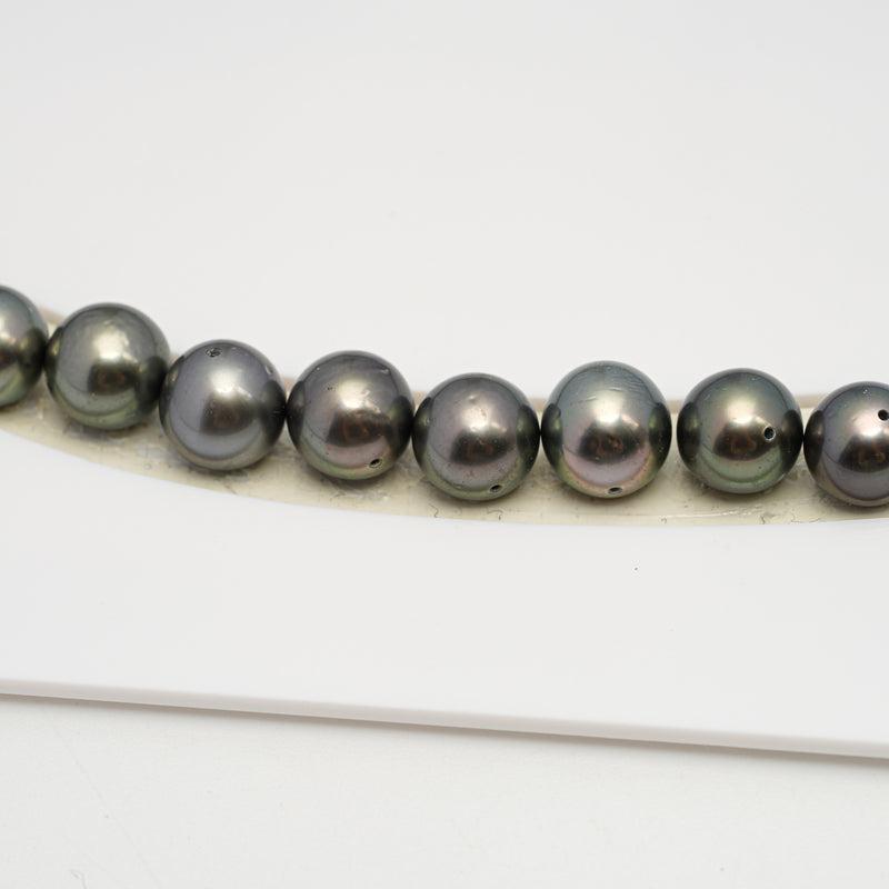 51pcs Green 8-10mm - SR/NR AA/A Quality Tahitian Pearl Drilled Necklace NL1577 CMP4