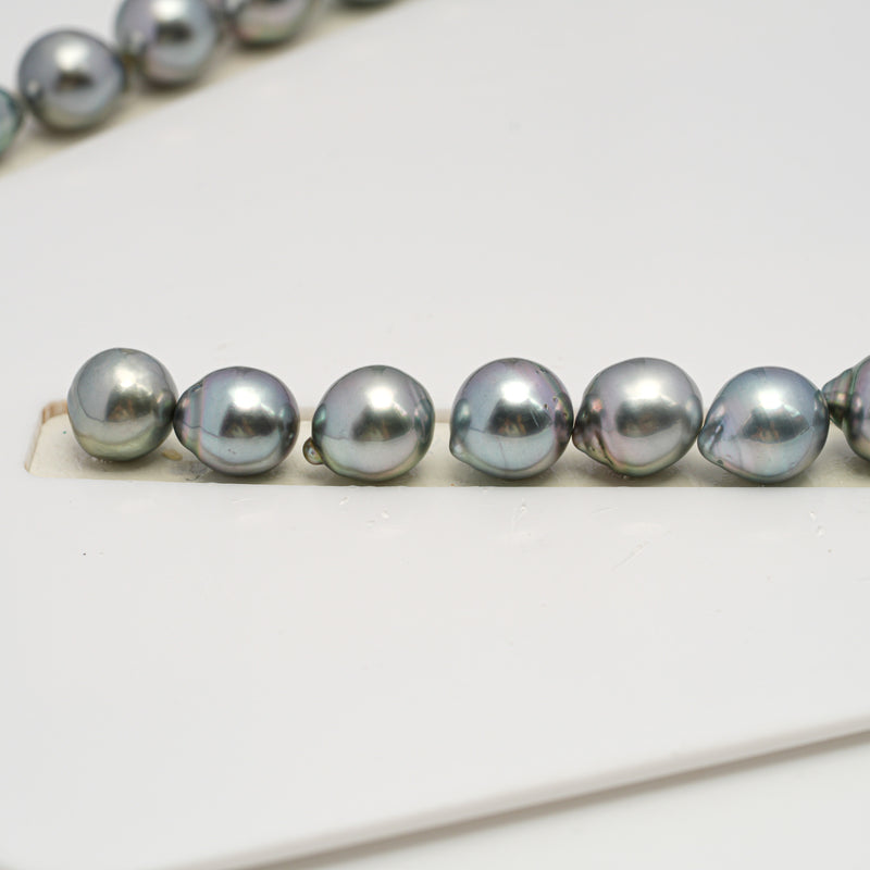 40pcs "High Luster" Silver Mix 8-10mm - CL/SB AAA/AA Quality Tahitian Pearl Necklace NL1596 HL2