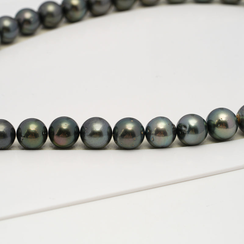 37pcs Dark 11-13mm - SR/NR AA/A Quality Tahitian Pearl Necklace NL1626 THMIX3