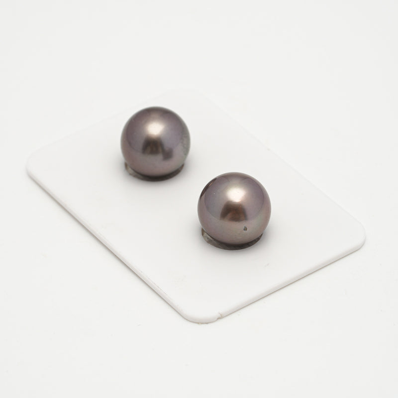 2pcs Cherry 11.2-11.3mm - RSR AAA/AA Quality Tahitian Pearl Pair ER1556 A101