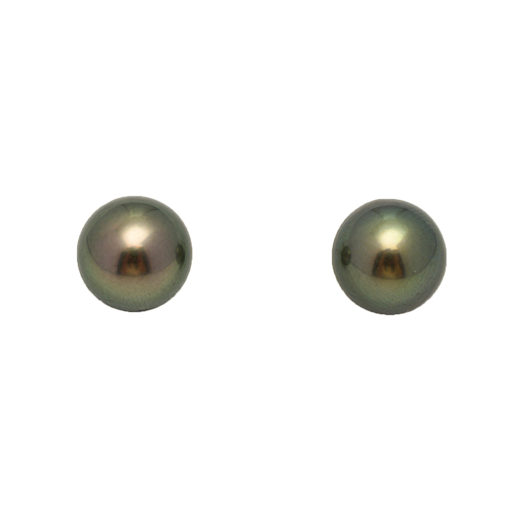 2pcs Green 9.4mm - RSR AAA/AA Quality Tahitian Pearl Pair ER1744 OR13