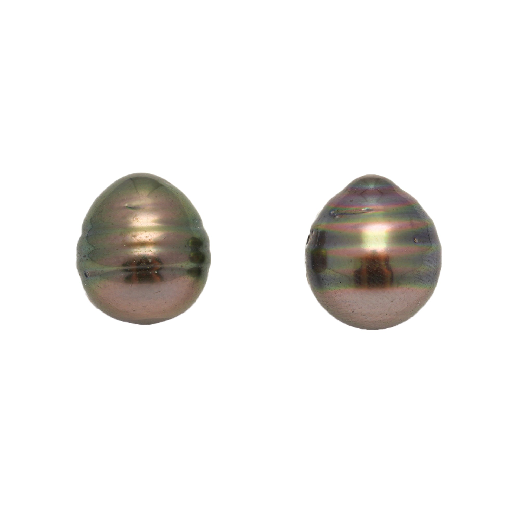 2pcs Green 12-12.1mm - CL AAA/AA Quality Tahitian Pearl Pair ER1805 CMP9