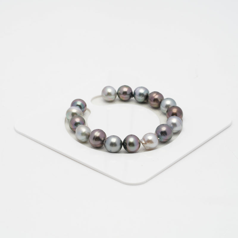 16pcs "High Luster" Light Mix 9-11mm - CL/SB AAA/AA Quality Tahitian Pearl Bracelet BR2019 OR7