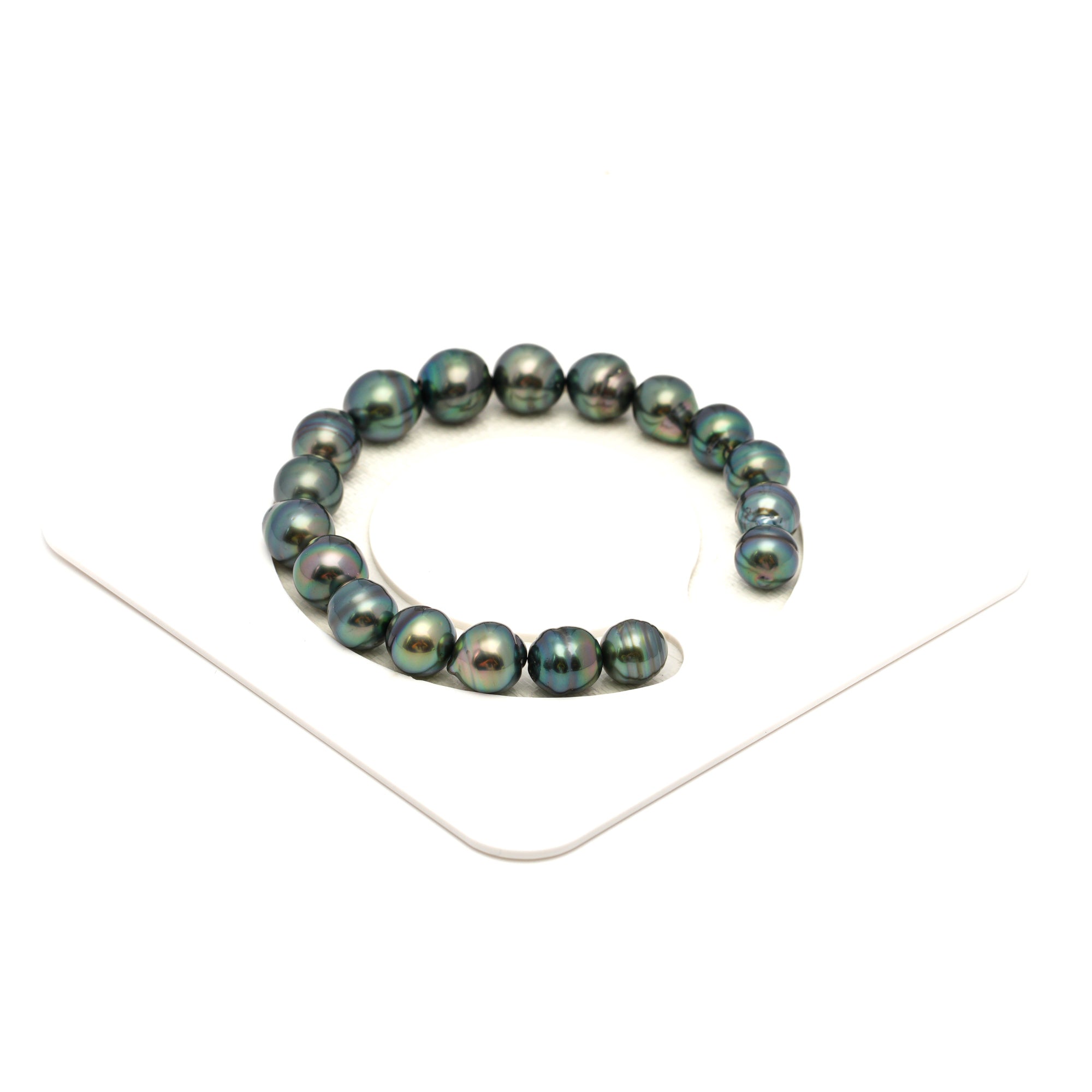 18pcs Green 8-10mm - CL/SB AAA/AA Quality Tahitian Pearl Bracelet BR2370 TH5