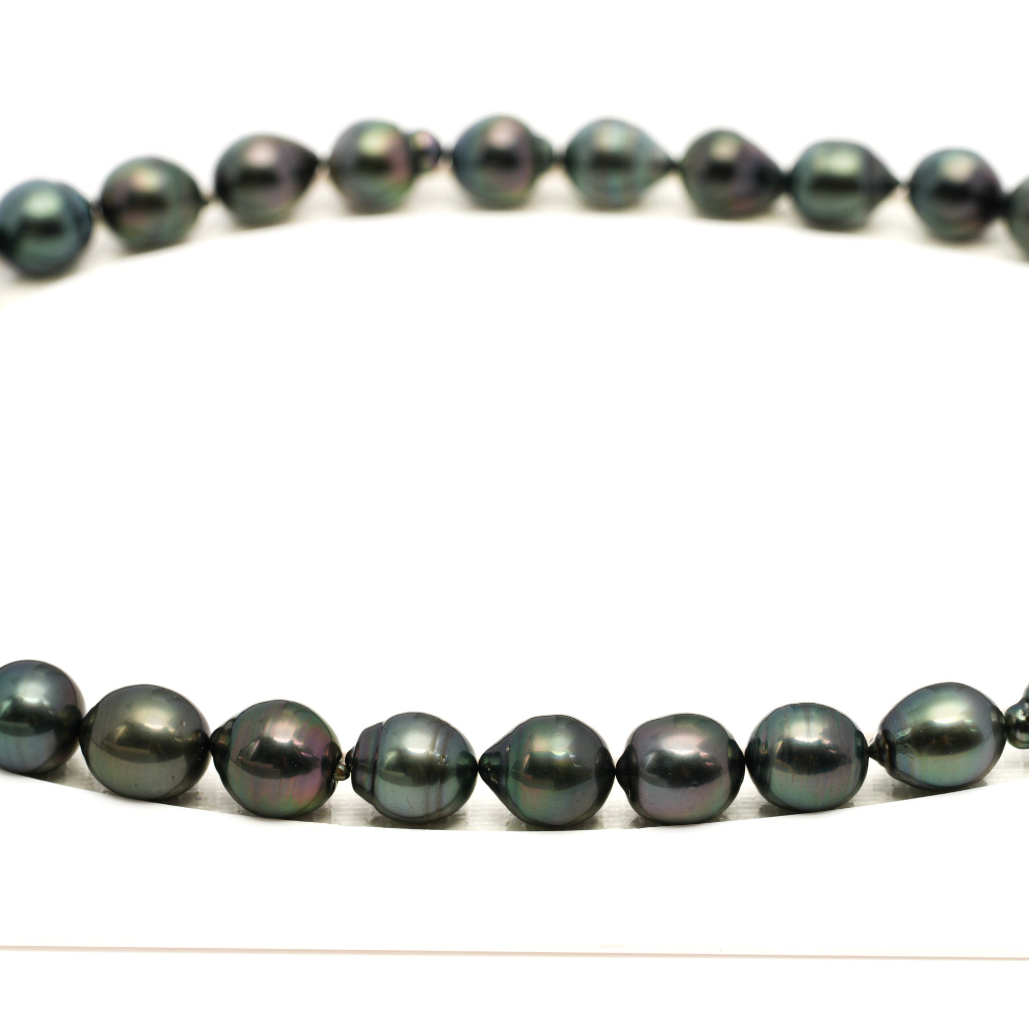34pcs Green Mix 9-11mm - SB AAA Quality Tahitian Pearl Necklace NL1762 LP1