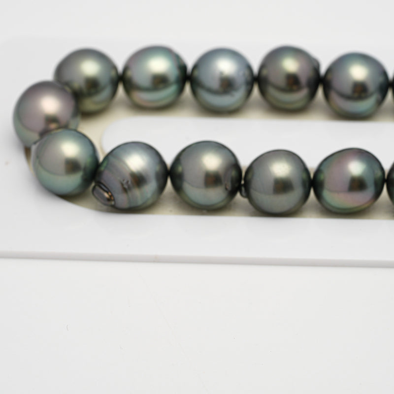 36pcs Light Green 11-12mm - SB AAA/AA Quality Tahitian Pearl Necklace NL1498 THMIX2