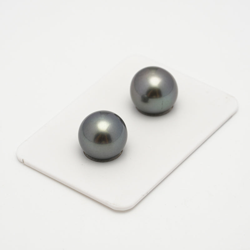 2pcs Gray 11.6mm - SR AAA Quality Tahitian Pearl Pair ER1541 A101