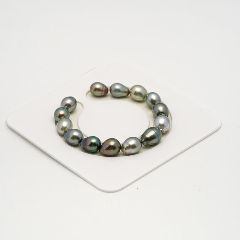 14pcs Multicolor 9-10mm - SB AAA/AA Quality Tahitian Pearl Bracelet BR2194 HL3