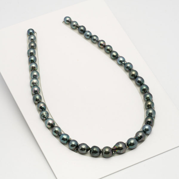 40pcs Blue 8-12mm - SB/NR AAA Quality Tahitian Pearl Necklace NL1587 HL3