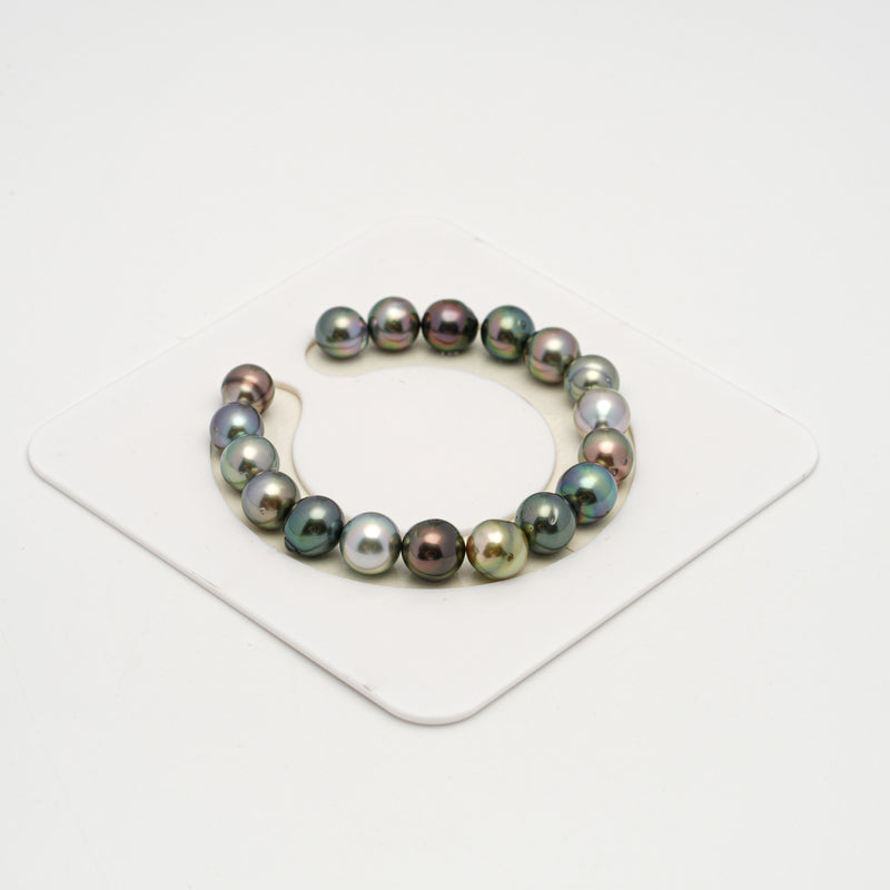 18pcs "High Luster" Multicolor 9-10mm - SB/NR AAA/AA Quality Tahitian Pearl Bracelet BR2186 HL3