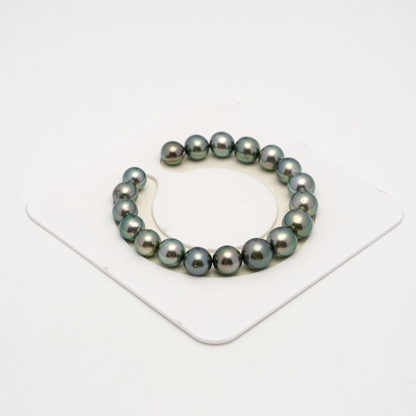 19pcs Blue Green 8-11mm - SR/NR AAA/AA Quality Tahitian Pearl Bracelet BR2225 OR10