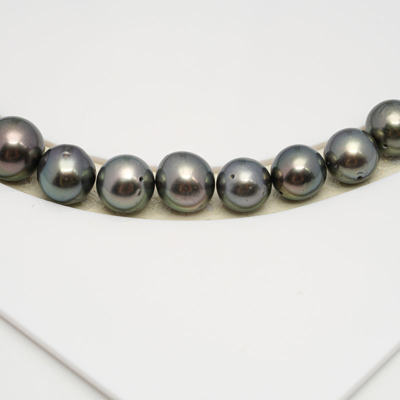 51pcs Green 8-10mm - SR/NR AA/A Quality Tahitian Pearl Drilled Necklace NL1577 CMP4